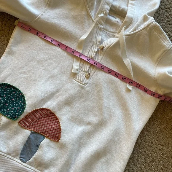 Eddie Bauer Mushroom patchwork white cotton hoodie - Picture 8 of 16